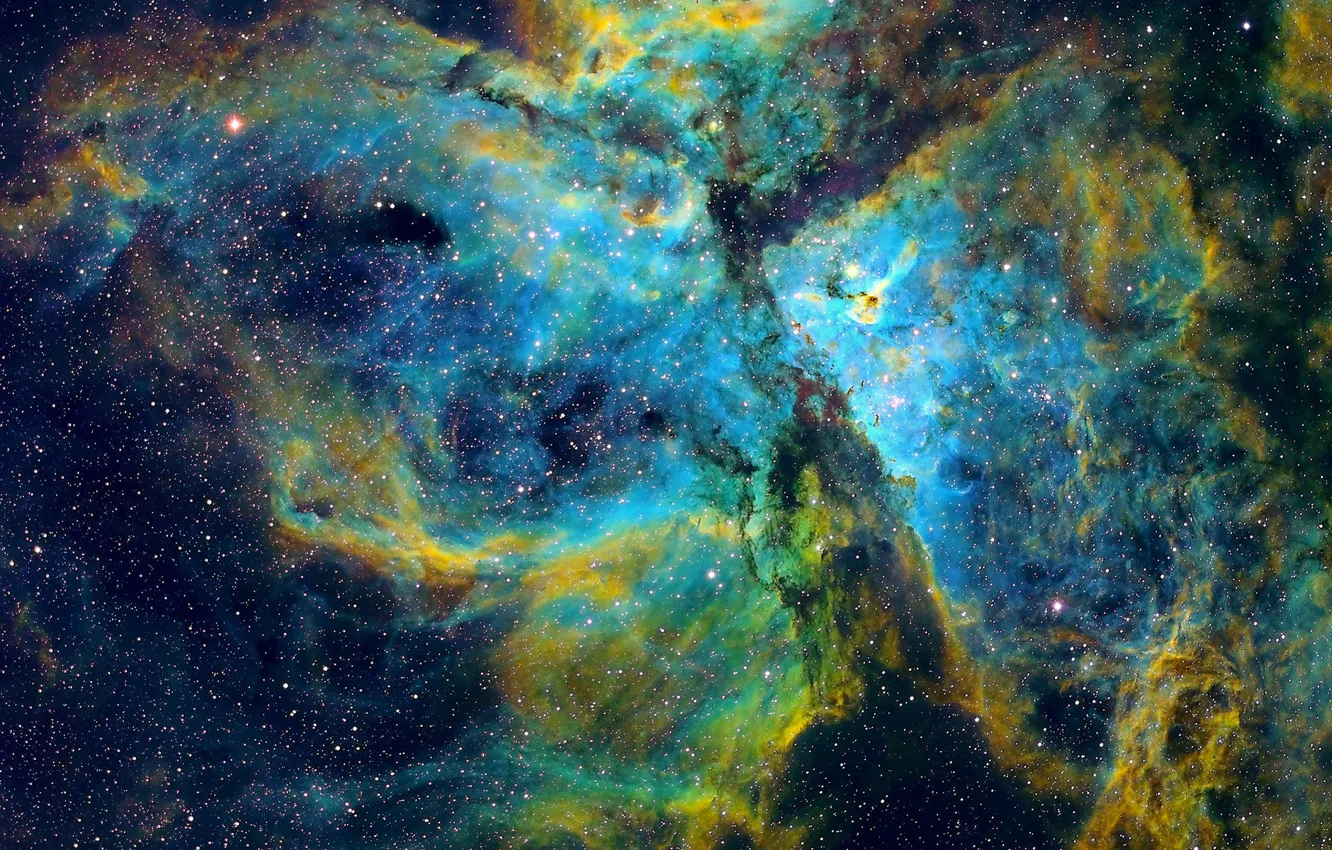 Photo wallpaper space, nebula, nebula, cluster of stars