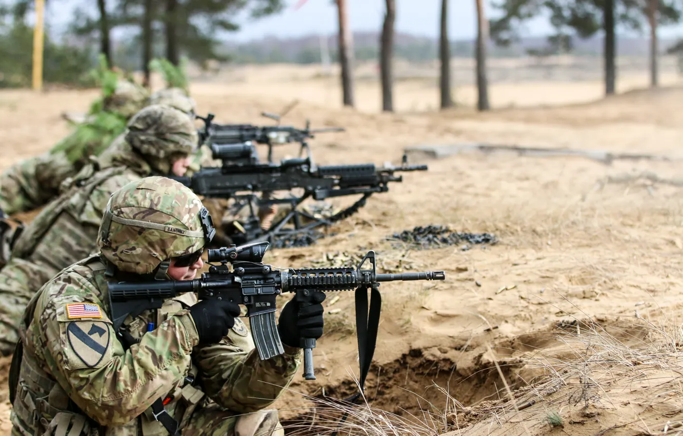 Photo wallpaper weapons, army, soldiers