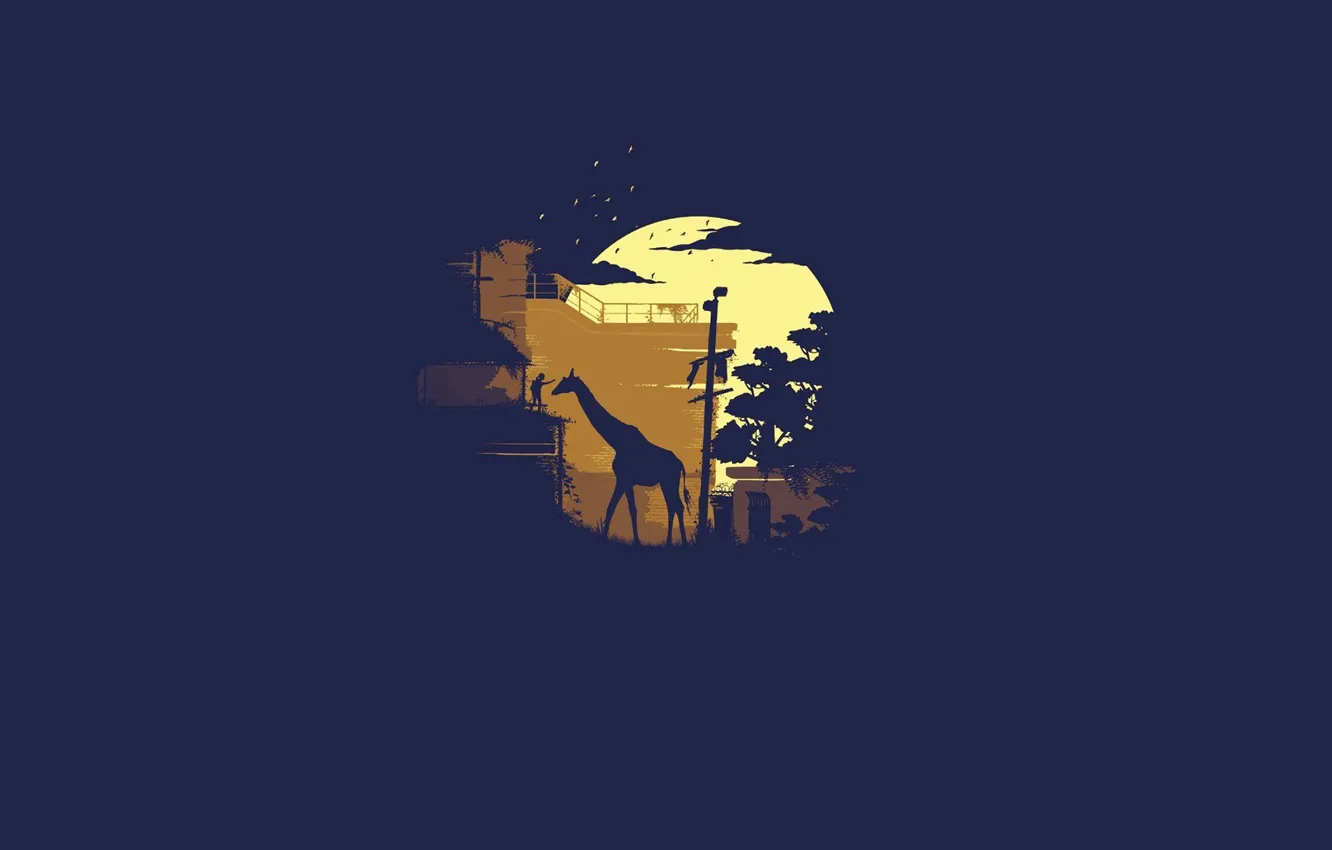 Photo wallpaper minimalism, giraffe, girl, The Last of Us, Naughty Dog, Some of us, Sony Computer Entertainment, …