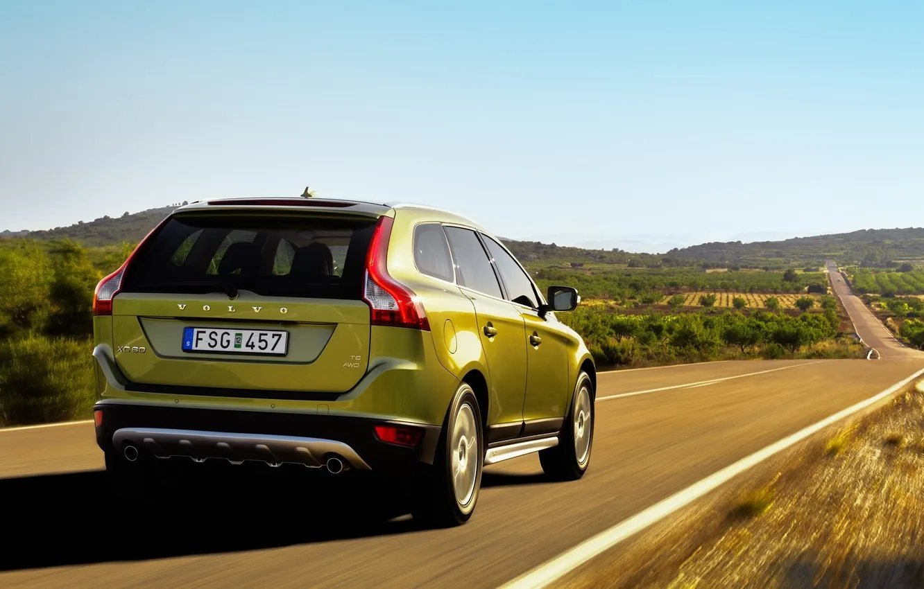 Photo wallpaper road, car, machine, the sky, Volvo, road, sky, xc 60 t6 awd