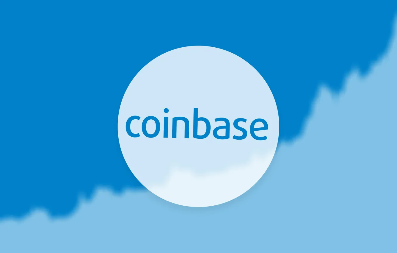 Photo wallpaper logo, white, blue, cloud, exchange, coinbase