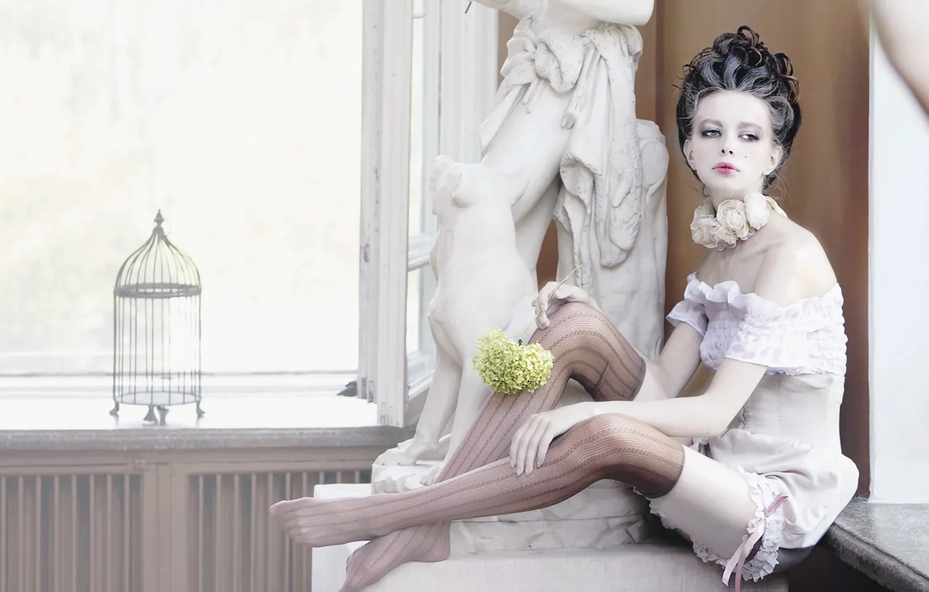 Photo wallpaper girl, pose, background