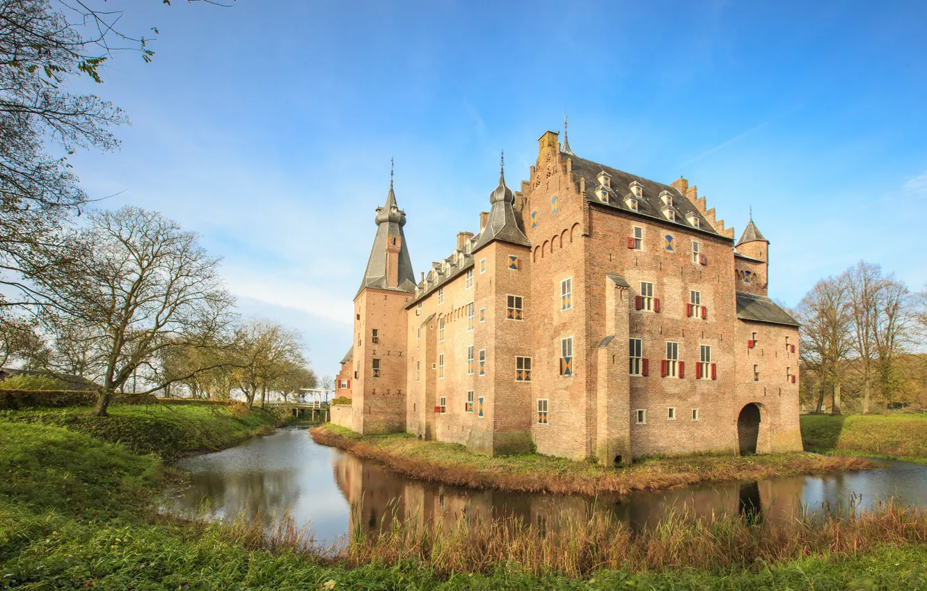 Photo wallpaper castle, Netherlands, Holland, Gelderland, Doorwerth Castle