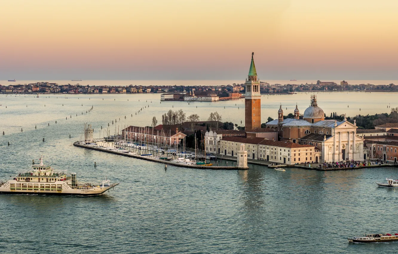 Photo wallpaper sea, island, Italy, Venice, church of San Giorgio Maggiore