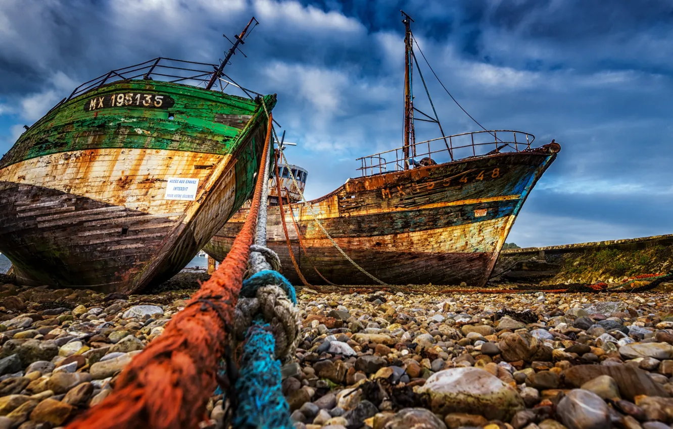 Photo wallpaper shore, ship, Brittany, Camaret-sur-Mer, Arrondissement of Châteaulin