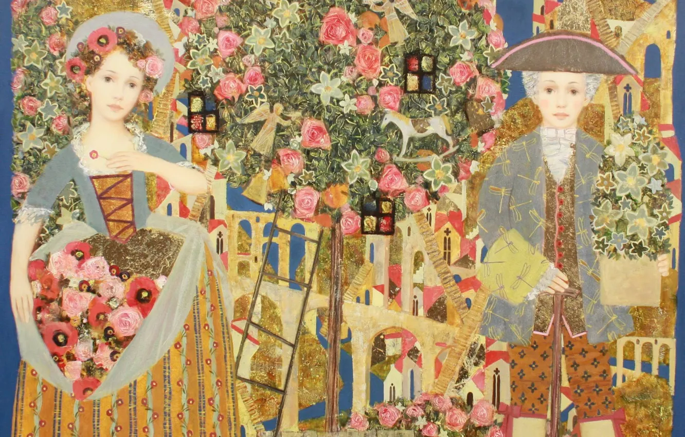 Photo wallpaper marzipan tree, painting, Paul Pokidyshev