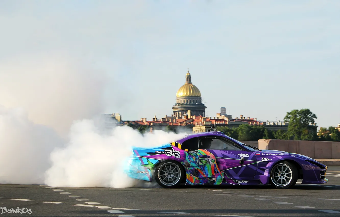 Photo wallpaper drift, Toyota, smoke, tuning, Supra, burnout, RDS, JDM