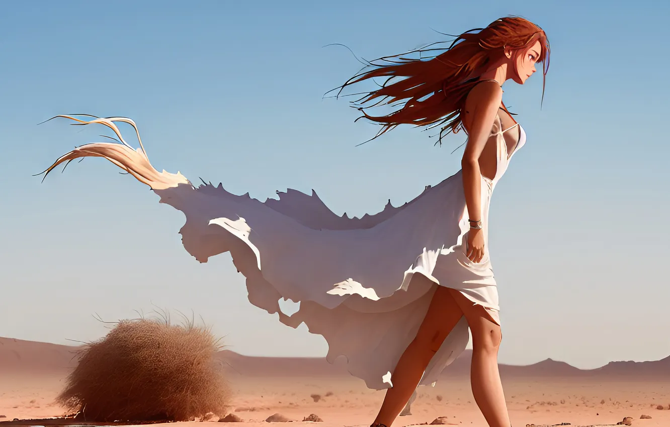 Photo wallpaper girl, dress, anime, AI Art