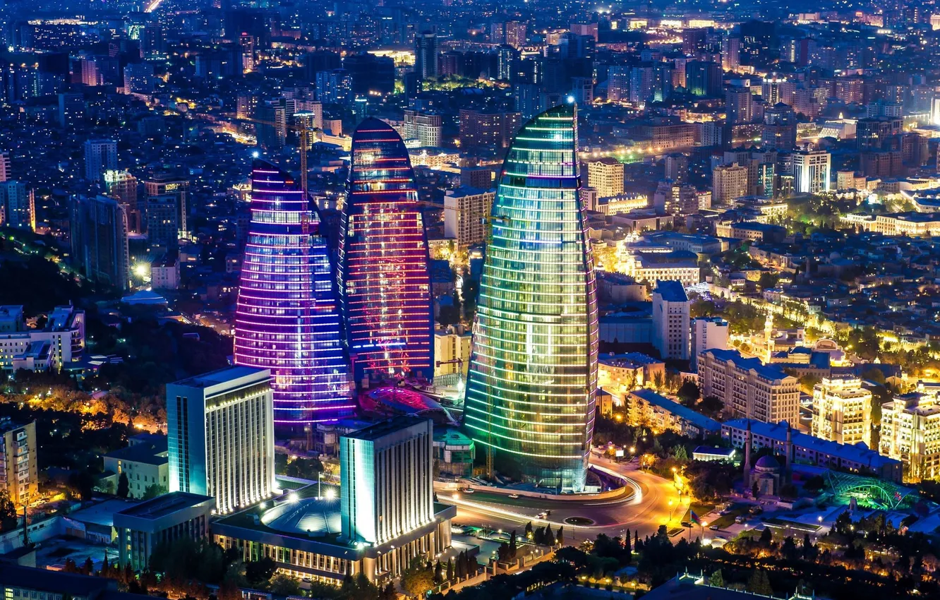Photo wallpaper 2013, Azerbaijan, Baku, Flame Towers