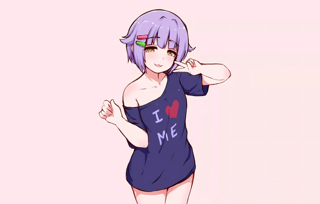 Photo wallpaper girl, anime, beautiful, short hair, pretty, attractive, handsome, yellow eyes