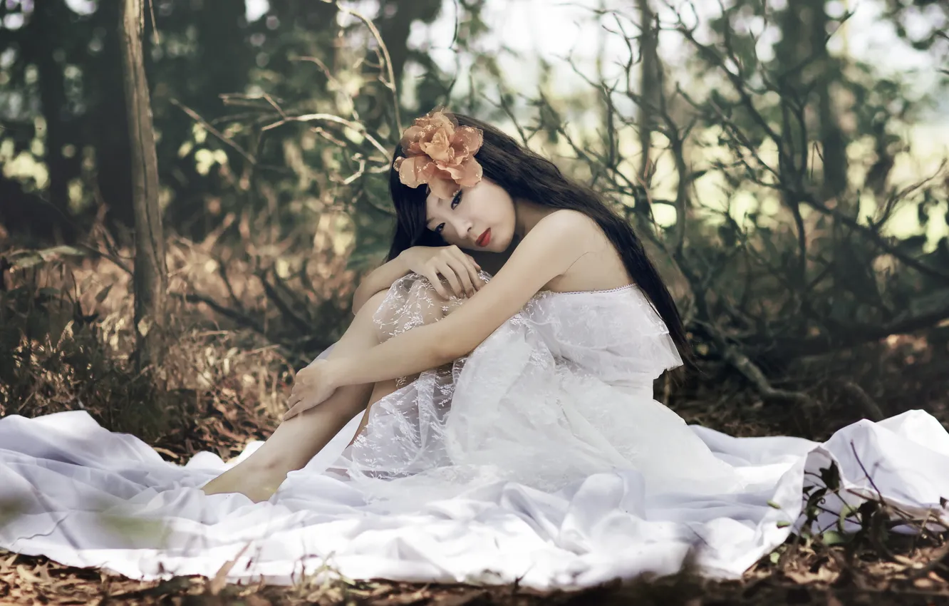 Photo wallpaper look, girl, Asian