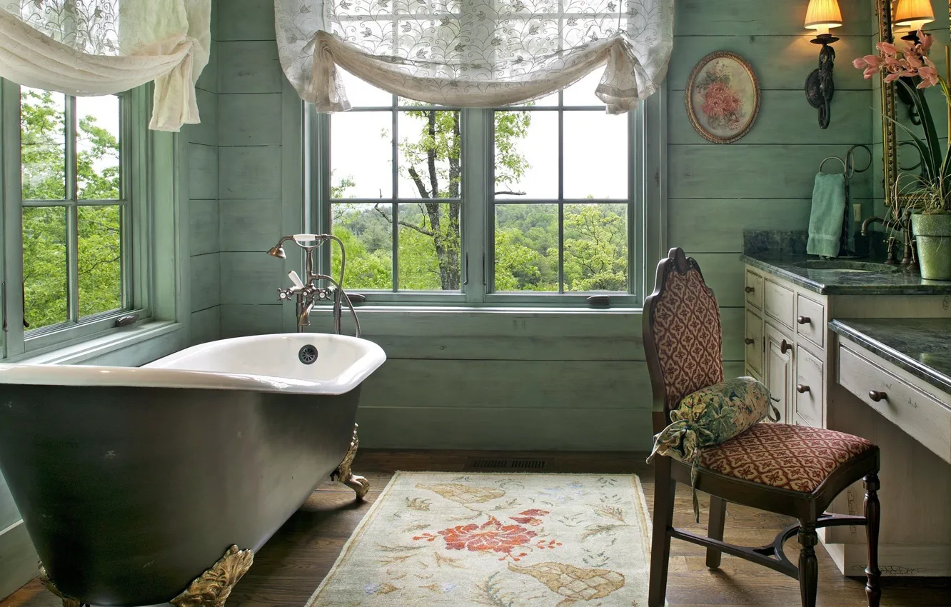 Photo wallpaper room, interior, bathroom, Provence style