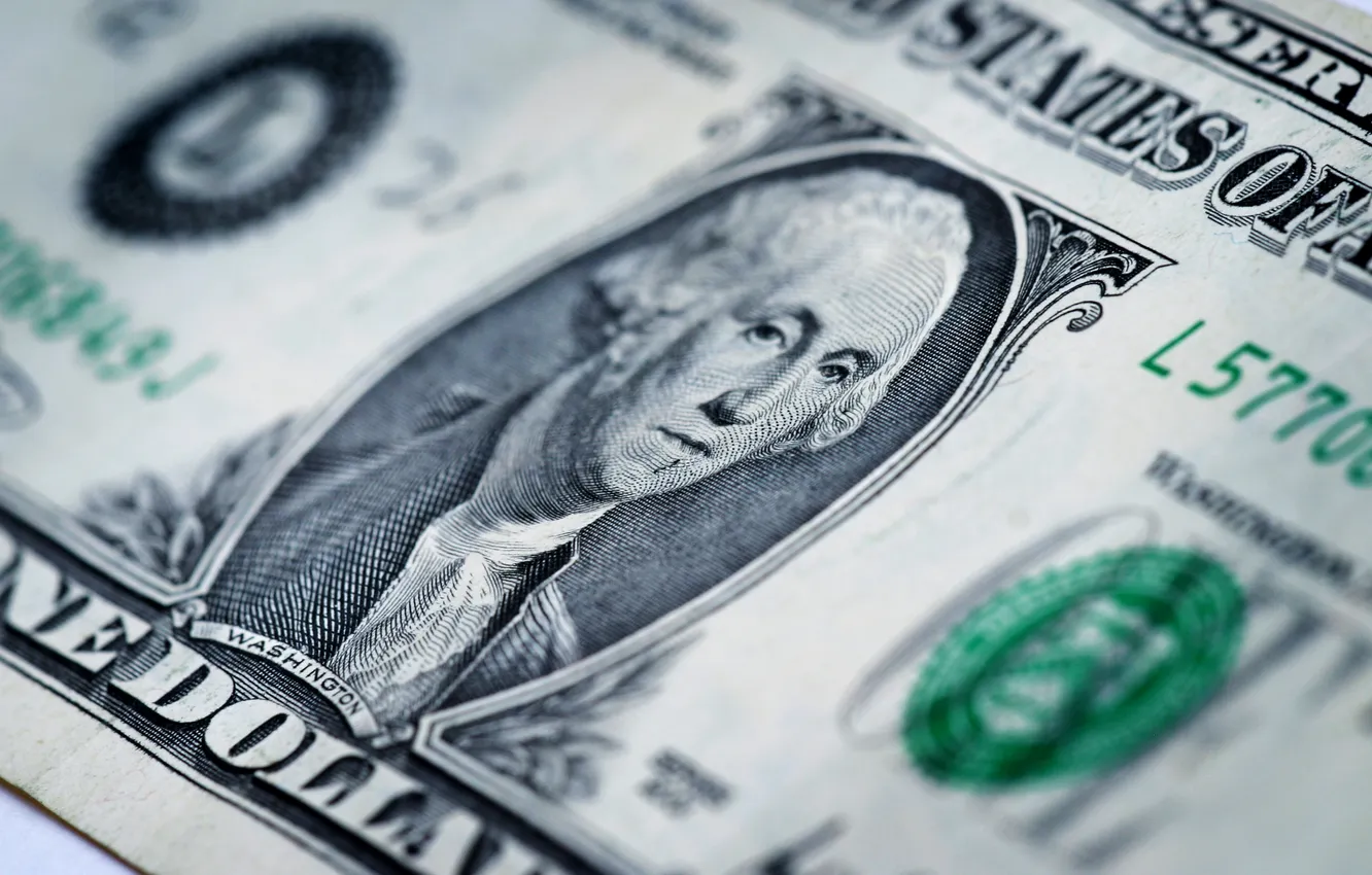 Photo wallpaper green, George Washington, dollar
