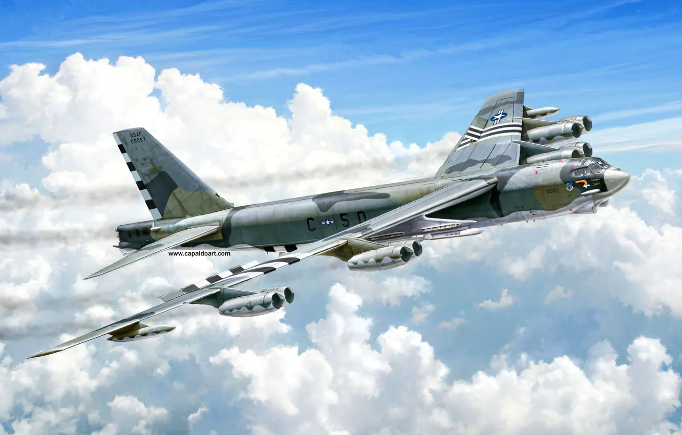 Photo wallpaper USA, Strategic bomber, Boeing B-52, B-52H Stratofortress, US Airforce, Gianluca Capaldo