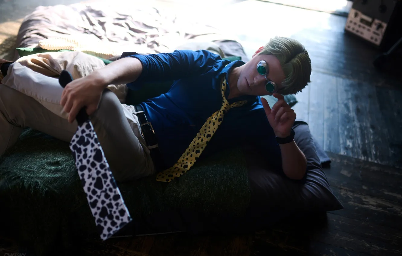 Photo wallpaper look, glasses, tie, guy, cosplay, cosplay, Jujutsu Kaisen, Grayson