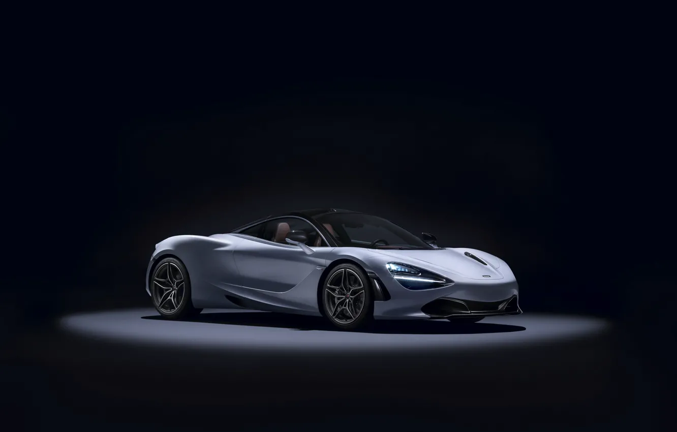 Photo wallpaper McLaren, supercar, black background, Coupe, McLaren, MSO, 720S