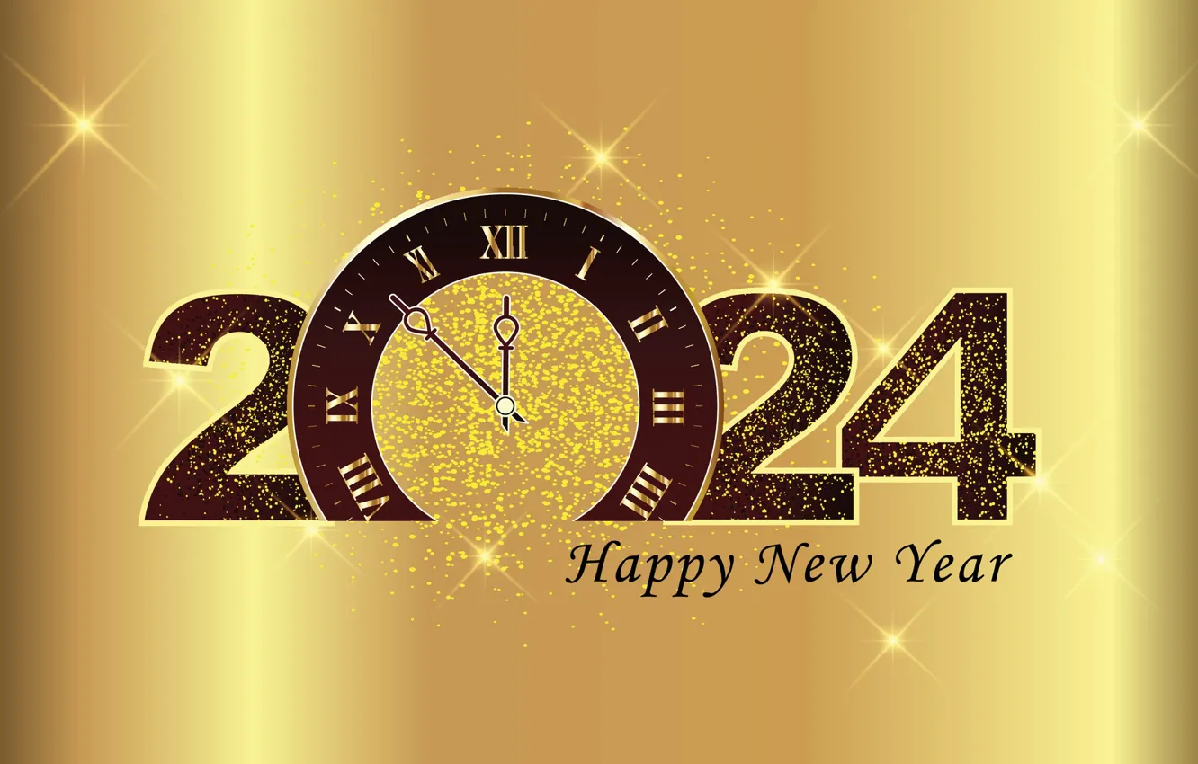 Photo wallpaper lights, watch, new year, sequins, figures, dial, brown, date