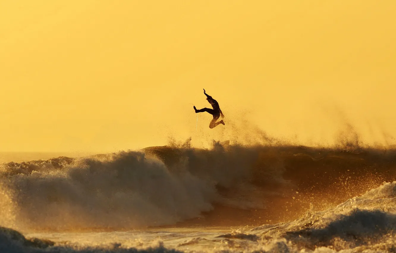 Photo wallpaper Sunset, Sport, Surfer