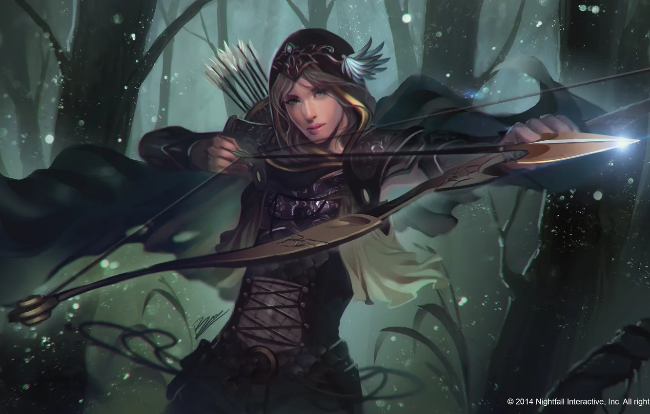 Photo wallpaper girl, bow, Archer, arrows, Archer