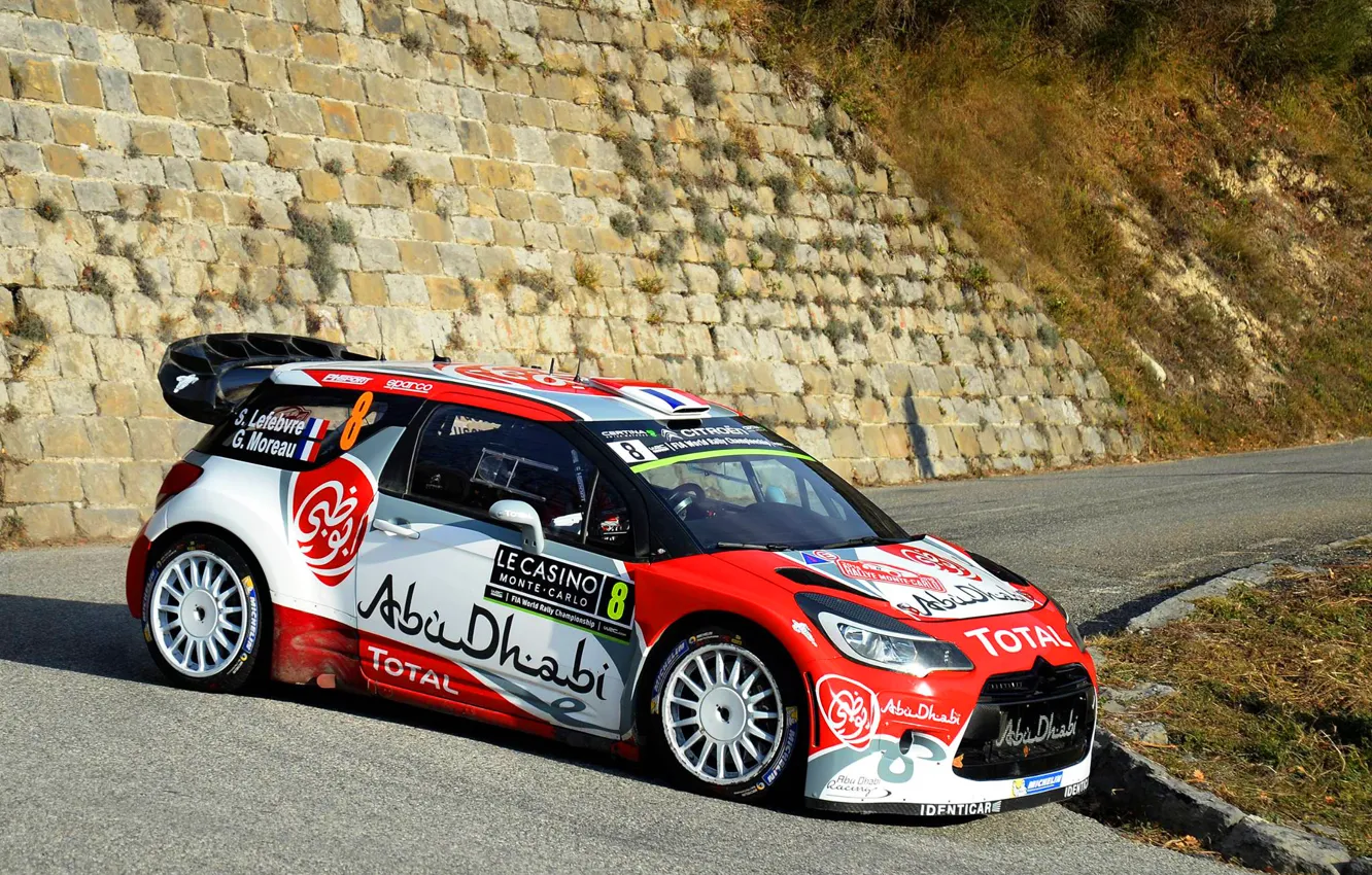 Photo wallpaper Citroen, DS3, WRC, Rally, Monte Carlo, Stephane Lefebvre