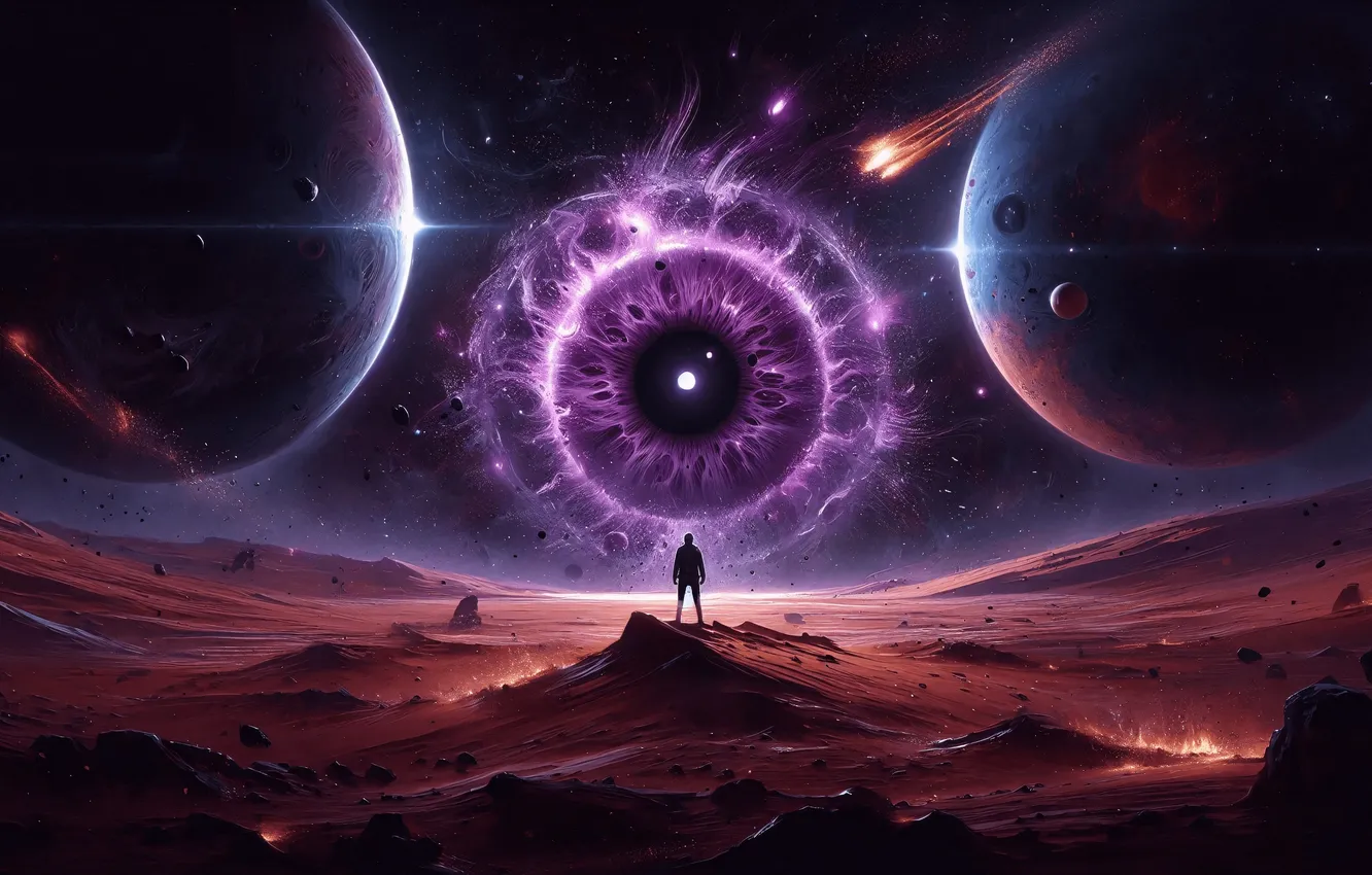 Photo wallpaper space, planet, the pupil, fantasy, another world, iris