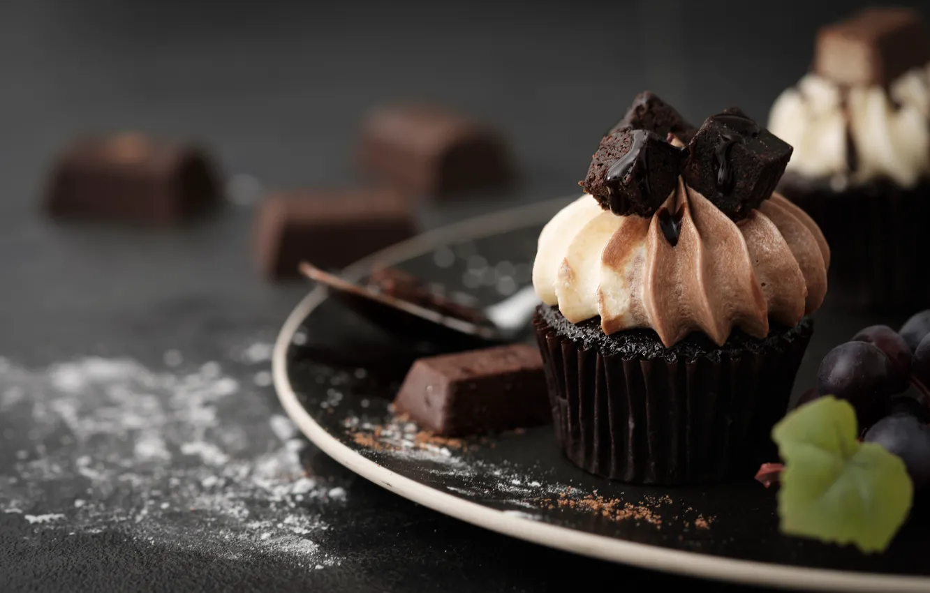 Photo wallpaper chocolate, cake, cupcakes