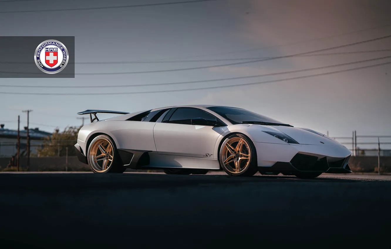 Photo wallpaper Lamborghini, with, Murcielago, Wheels, HRE