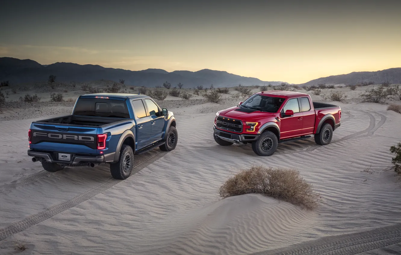 Photo wallpaper Ford, Sand, Desert, Raptor, F-150, Dune, 2019, Ford F-150 Raptor