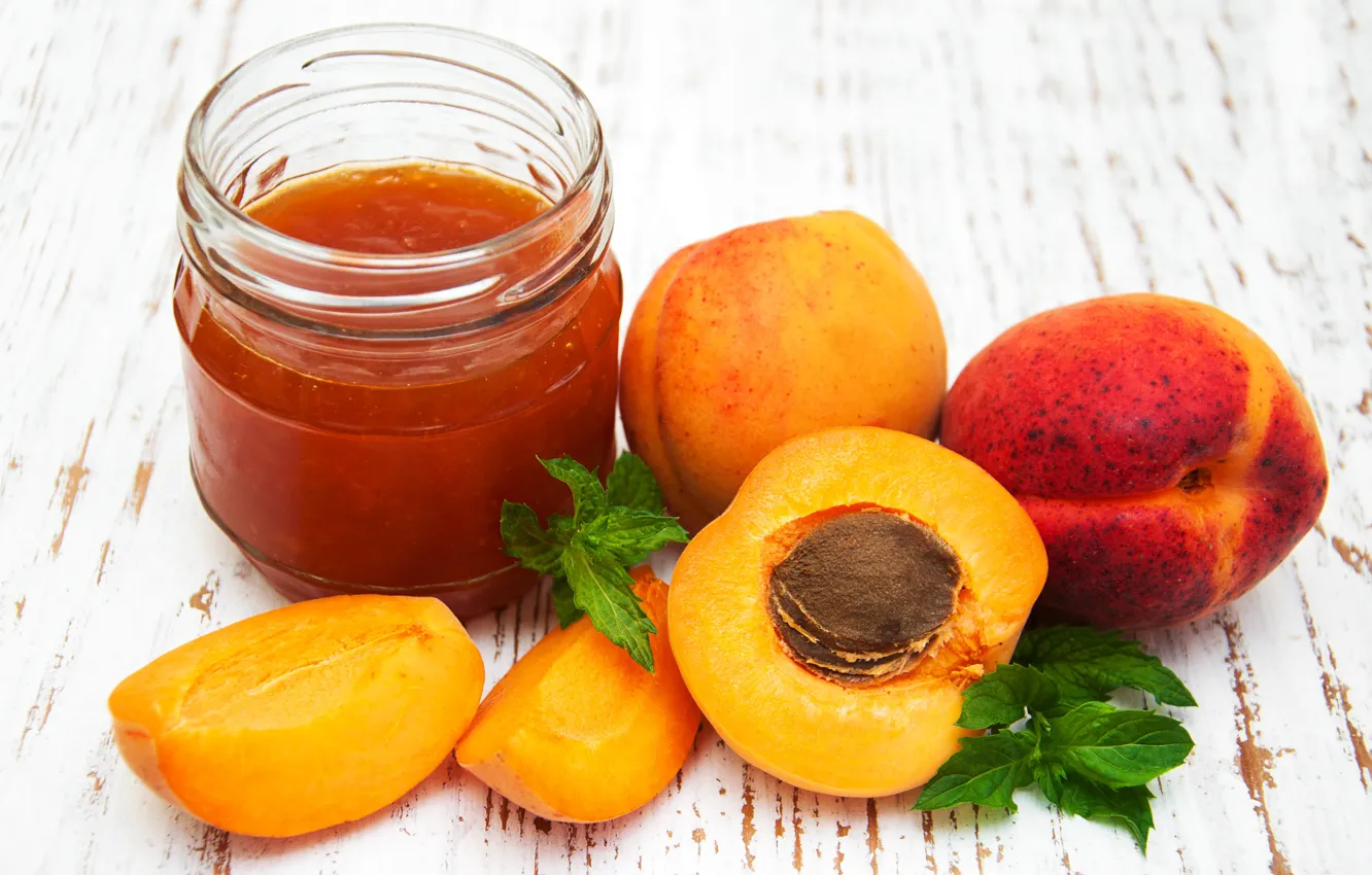 Photo wallpaper apricots, jam, Olena Rudo, apricot, jars