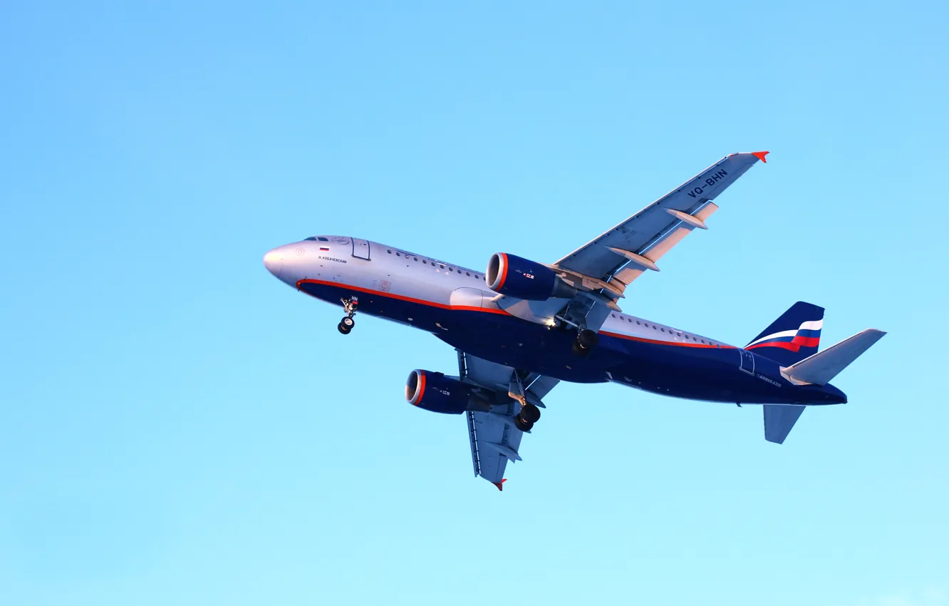 Photo wallpaper flight, the plane, Aeroflot, Airbus, A320