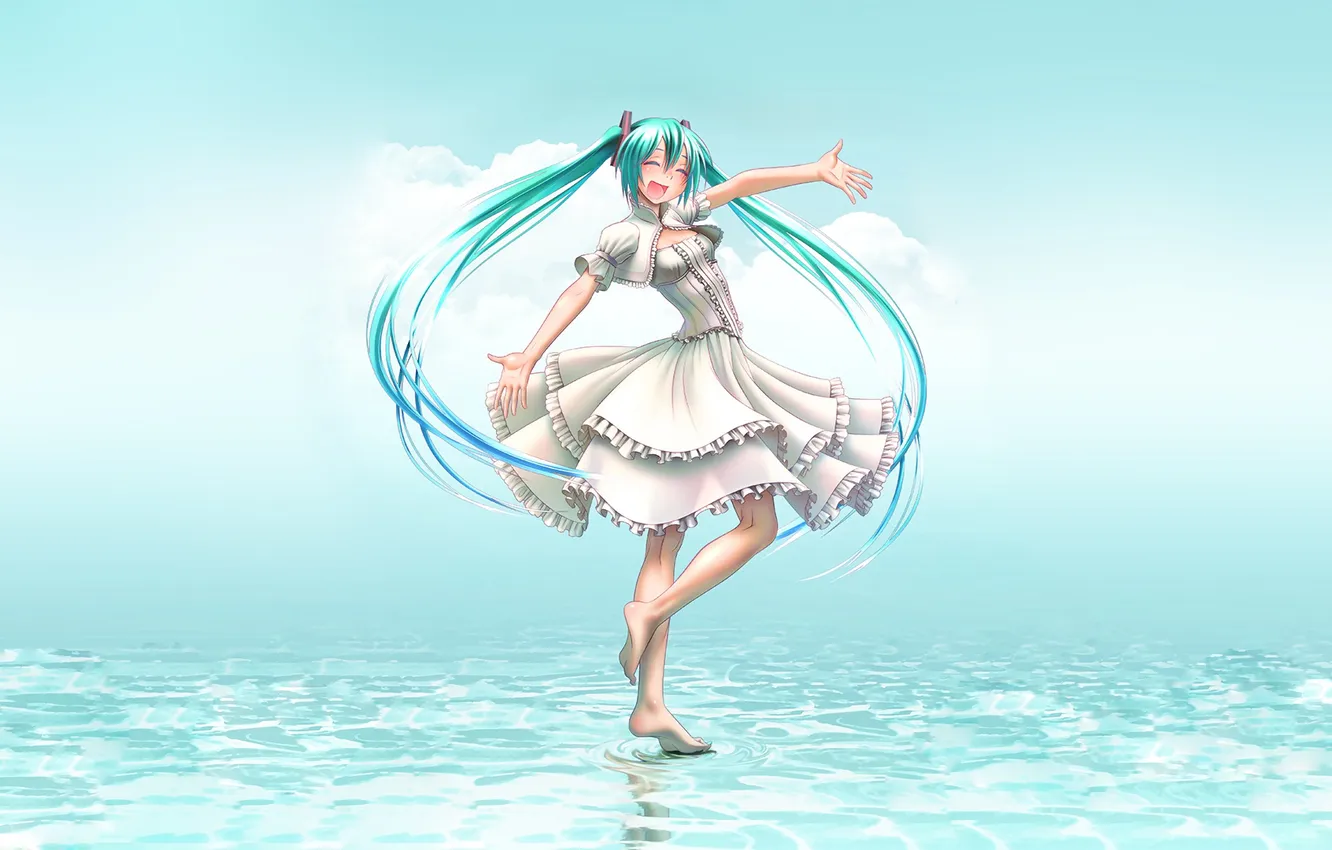 Photo wallpaper girl, anime, art, vocaloid, hatsune miku, takouji