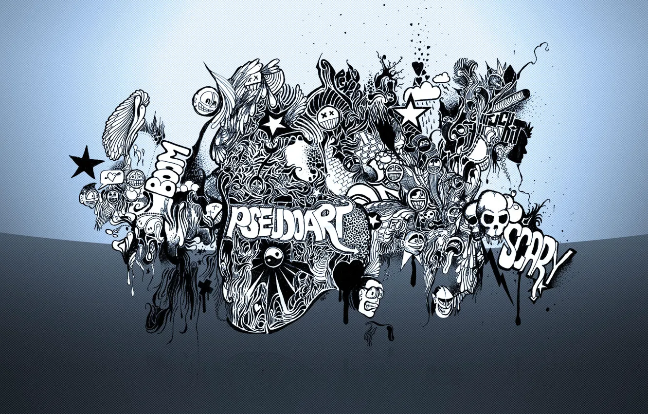 Photo wallpaper skull, smile, beleberdu, boom