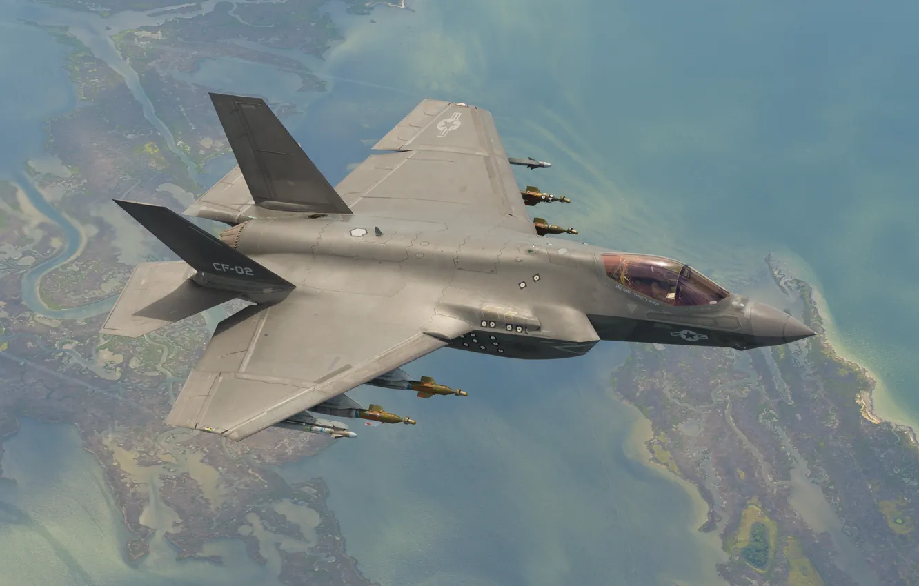 Photo wallpaper Lightning II, F-35, Lockheed Martin