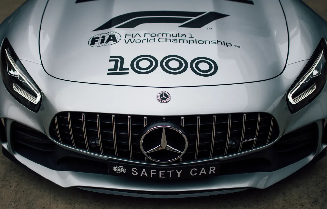 Photo wallpaper Mercedes-Benz, front view, Formula 1, AMG, Safety Car, GT R, 2019