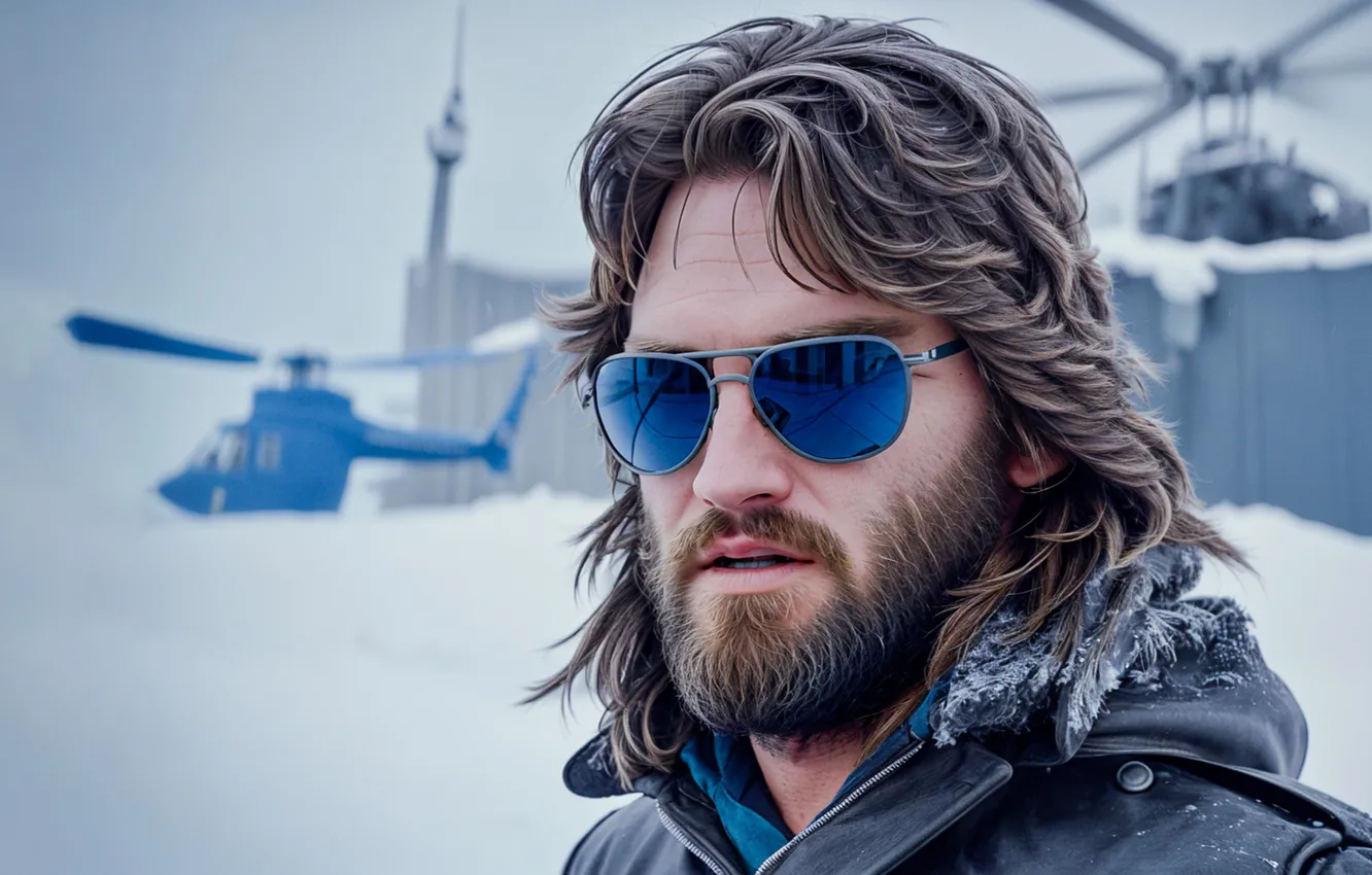 Photo wallpaper frost, frost, glasses, male, North