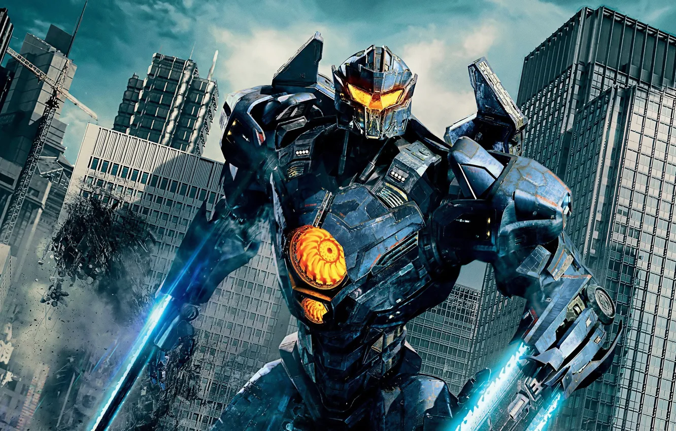 Photo wallpaper the city, weapons, robot, Pacific rim, Pacific Rim: Uprising