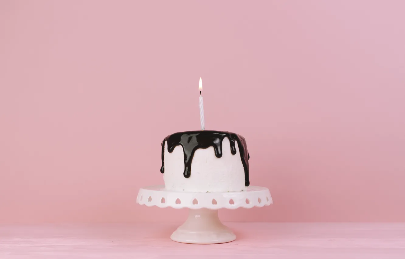Photo wallpaper birthday, candle, sweets, cake, Holiday