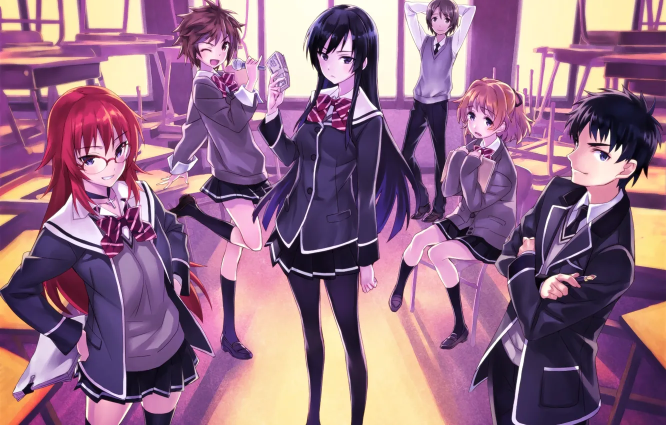 Photo wallpaper girl, anime, art, class, guy, school, Shoujo-tachi wa Kouya wo Mezasu