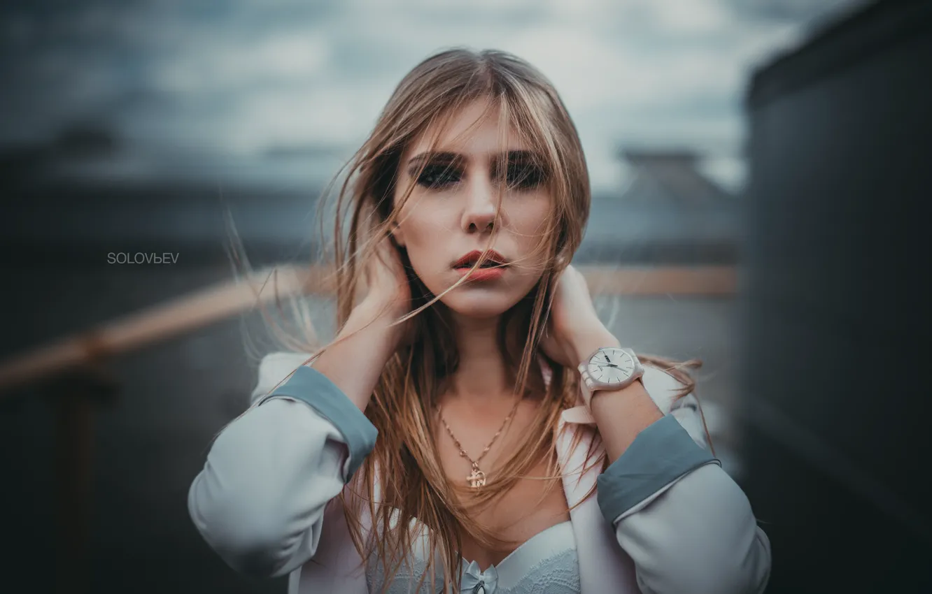 Photo wallpaper look, model, hair, watch, hands, SOLOVЬEV, Artem Soloviev, Svetlana Ratmanov