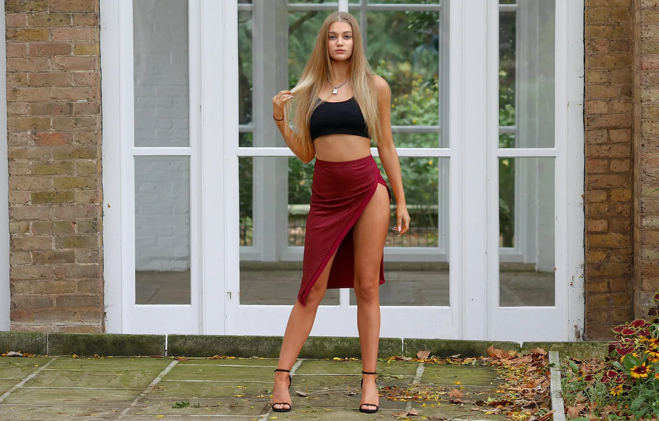 Photo wallpaper look, sexy, pose, hair, skirt, topic, beauty, Sophie