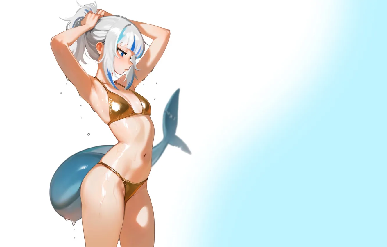 Photo wallpaper kawaii, girl, hot, sexy, wet, anime, tail, pretty