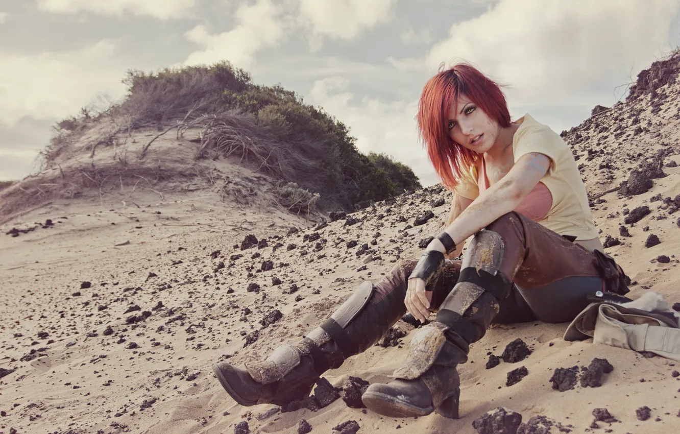 Photo wallpaper the sky, girl, red, cosplay, cosplay, Borderlands, Lilith, Lilith
