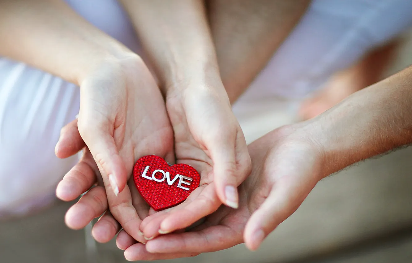 Photo wallpaper love, heart, hands
