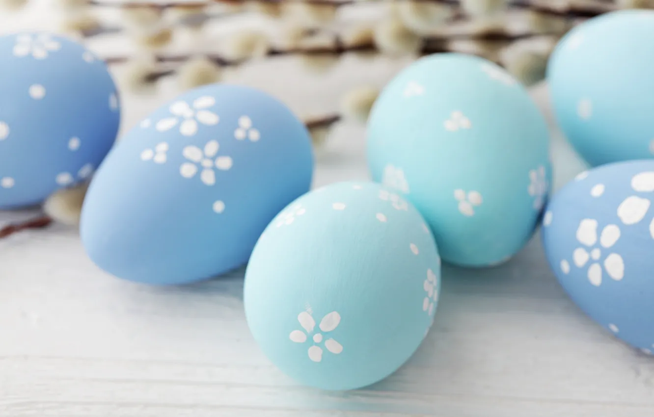 Photo wallpaper Easter, eggs dyed, wood, spring, Easter, eggs, decoration, Happy