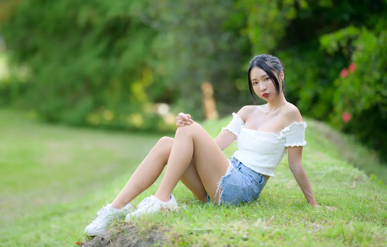 Photo wallpaper look, girl, Asian