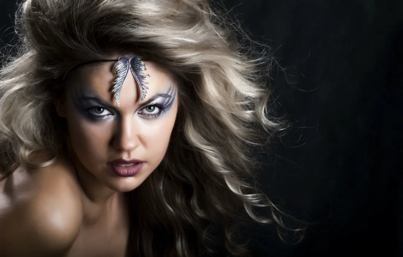 Photo wallpaper girl, fantasy, black background