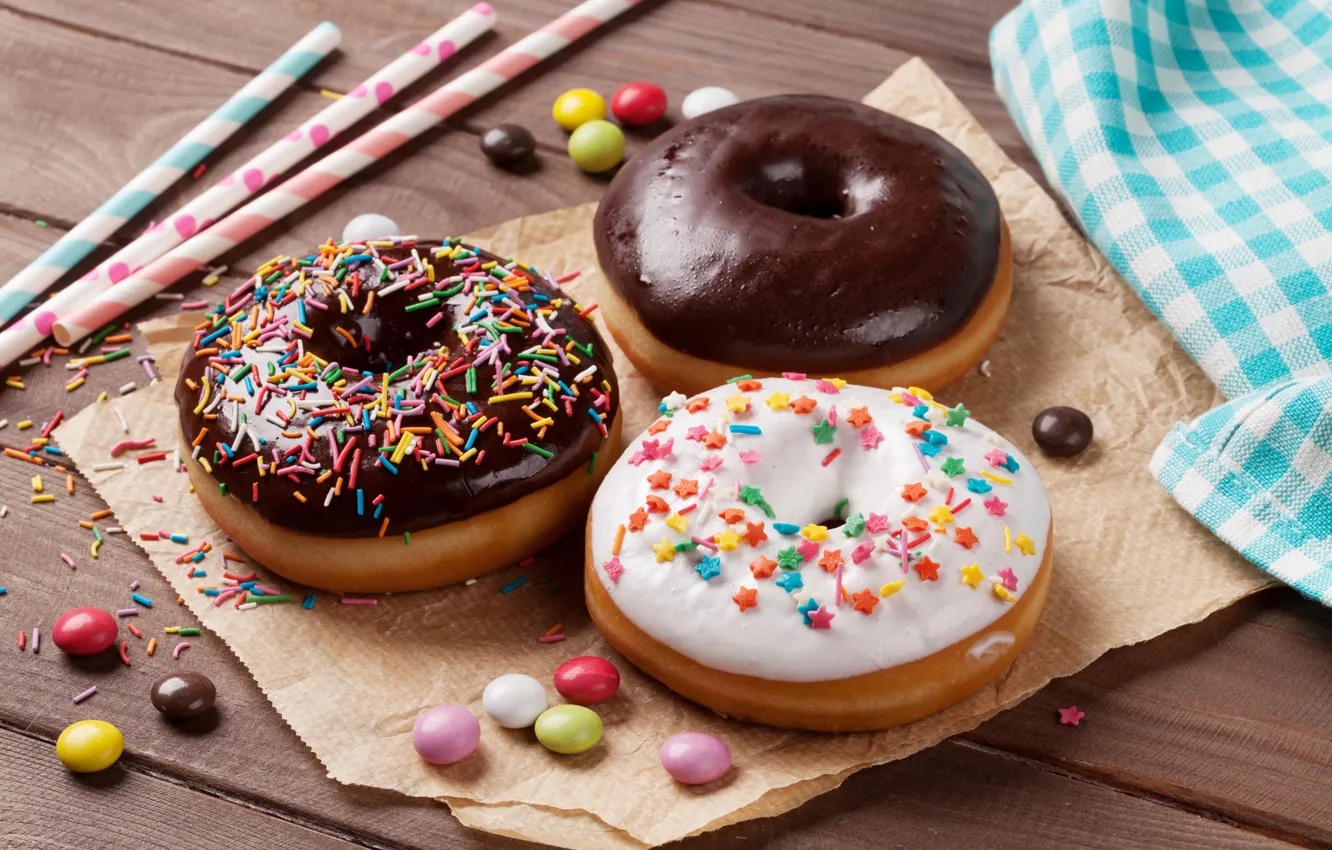 Photo wallpaper donuts, glaze, donuts, chocalate