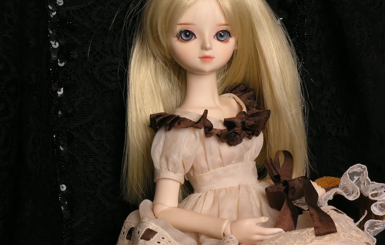 Photo wallpaper doll, blonde, doll, BJD