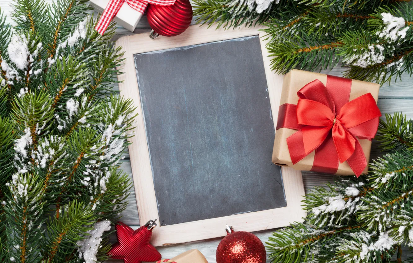 Photo wallpaper snow, decoration, new year, Christmas, Christmas, bumps, wood, snow