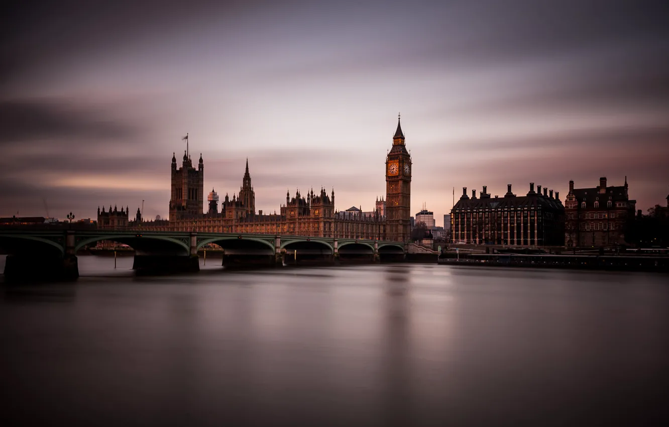 Photo wallpaper England, London, the evening, twilight